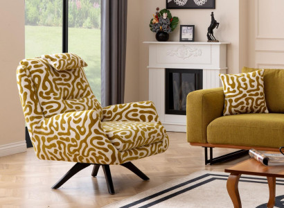 Armchair Modern Green Living room Seat Furniture Textile Luxury Design Furniture Lounge